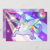 Rainbow Alicorn Einladung (Vorne/Hinten)