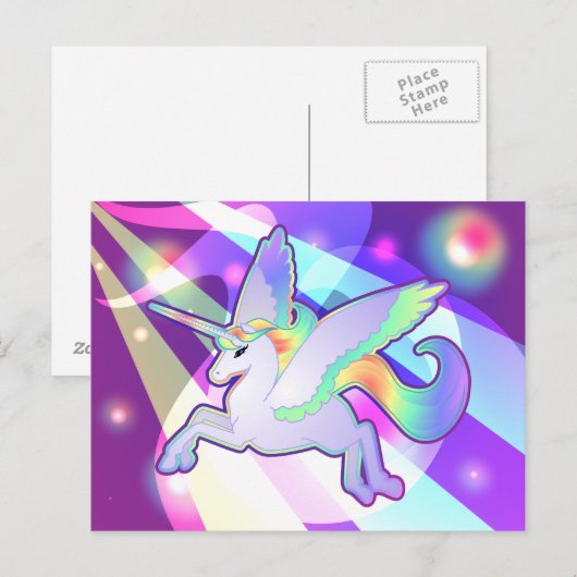Rainbow Alicorn Postkarte (Vorne/Hinten)