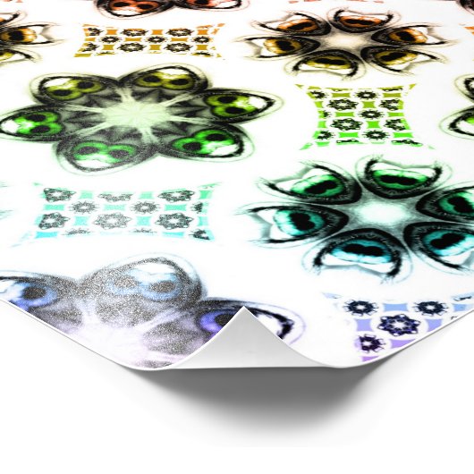 Rainbow Alien Eye Fraktal Art Pattern Fotodruck (Ecke)