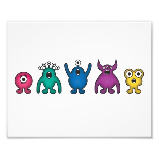 Rainbow Alien Monsters Fotodruck (Vorne)