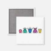 Rainbow Alien Monsters Magnet (Vorderseite/Rückseite)