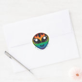 Rainbow Alien Round Sticker (Umschlag)