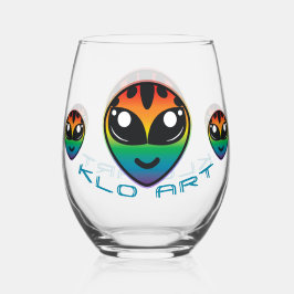 Rainbow Alien Stemless Wine Glass Weinglas Ohne Stiel