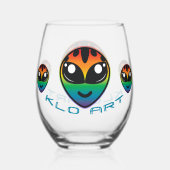 Rainbow Alien Stemless Wine Glass Weinglas Ohne Stiel (Rückseite)