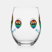 Rainbow Alien Stemless Wine Glass Weinglas Ohne Stiel (Rechts)