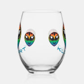 Rainbow Alien Stemless Wine Glass Weinglas Ohne Stiel (Links)