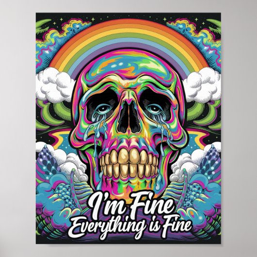 Rainbow Alles ist fein Skull Poster (Vorne)