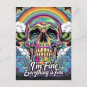 Rainbow Alles ist fein Skull Postkarte (Vorderseite)