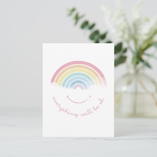 RAINBOW Alles wird in Ordnung sein! Postkarte (Stehend Vorderseite)