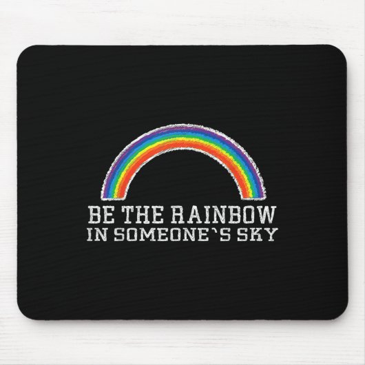 Rainbow Ally Pride Good Vibe Mental Health Motivat Mousepad (Vorne)