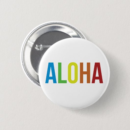 Rainbow Aloha Button (Vorne & Hinten)