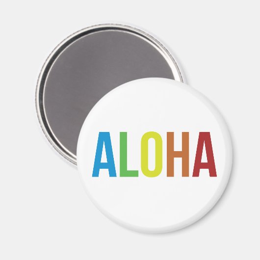 Rainbow Aloha Magnet (Vorderseite/Rückseite)