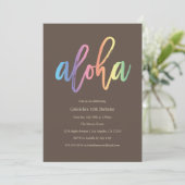 Rainbow Aloha| Party Einladung (Stehend Vorderseite)
