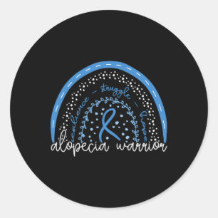 Rainbow Alopezie Warrior Runder Aufkleber