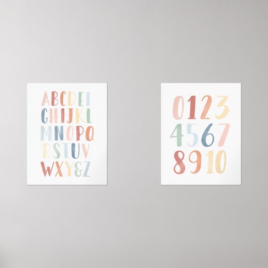 Rainbow Alphabet and Numbers Unterricht Bilderwand Sets (Vorderseite)