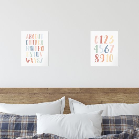 Rainbow Alphabet and Numbers Unterricht Bilderwand Sets (Schlafzimmer)