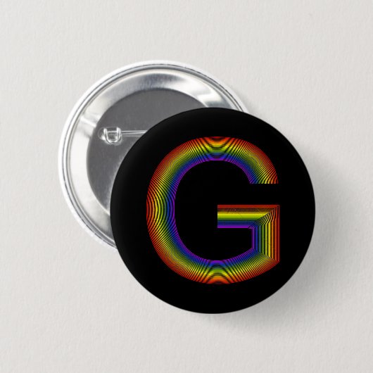 Rainbow Alphabet G Button (Vorne & Hinten)