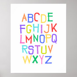 Rainbow Alphabet Kids Kinderzimmer Playroom Poster