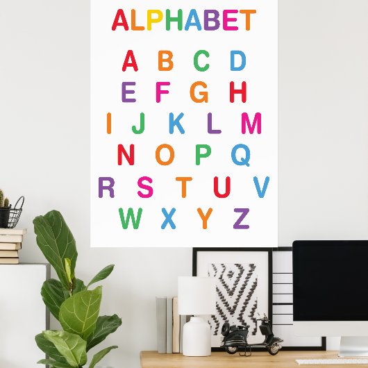 Rainbow Alphabet-Klassenposter Poster (Heimbüro)