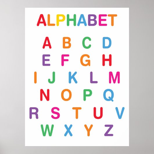 Rainbow Alphabet-Klassenposter Poster (Vorne)