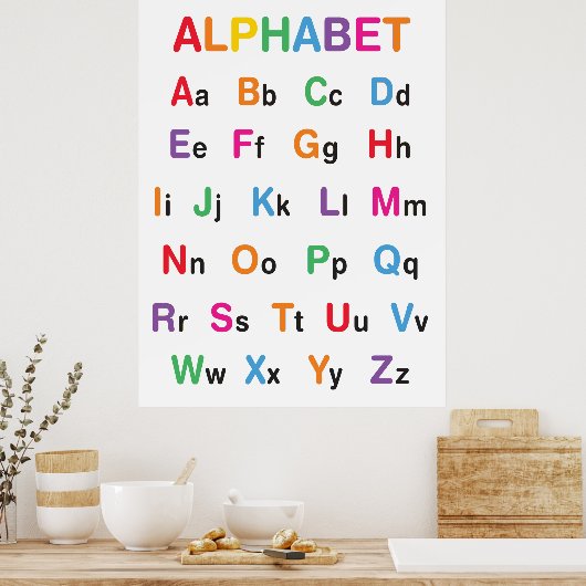 Rainbow Alphabet-Klassenposter Poster (Küche)