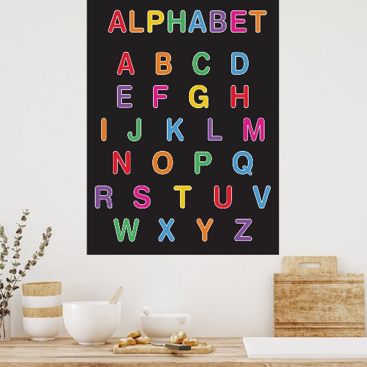Rainbow Alphabet Poster (Küche)