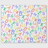 Rainbow Alphabet Soup ABC Kids Wrapping Paper Geschenkpapier (Flach)