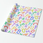 Rainbow Alphabet Soup ABC Kids Wrapping Paper Geschenkpapier (Ungerollt)