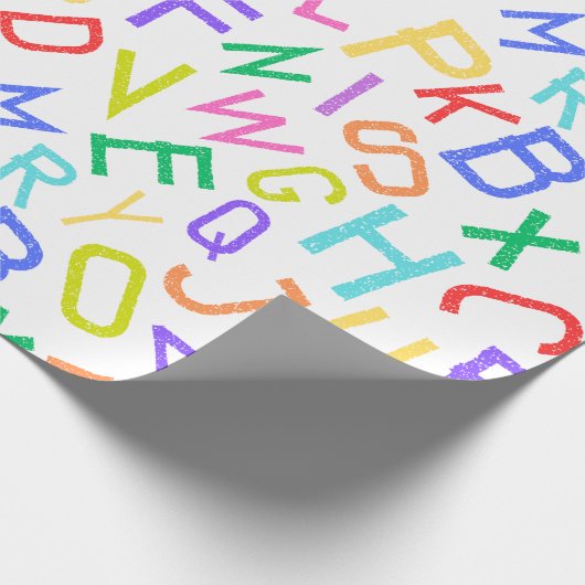 Rainbow Alphabet Soup ABC Kids Wrapping Paper Geschenkpapier (Ecke)