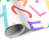 Rainbow Alphabet Soup ABC Kids Wrapping Paper Geschenkpapier (Rolleneckpunkt)