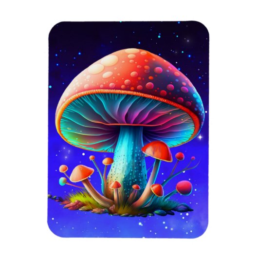 Rainbow Amanita Muscaria Magnet (Vertikal)
