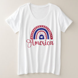 Rainbow America Große Größe T-Shirt