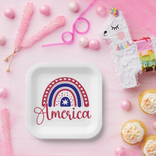 Rainbow America Pappteller (Party)
