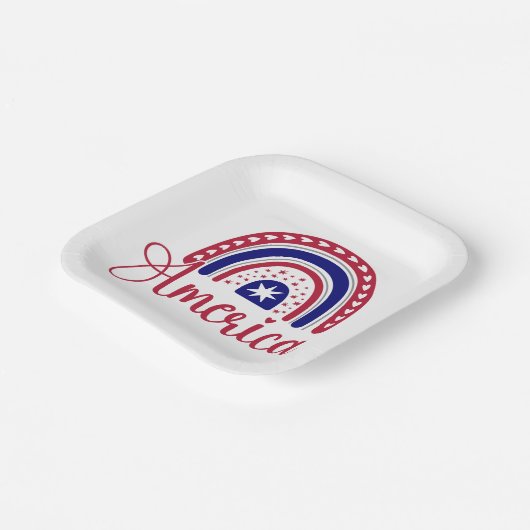 Rainbow America Pappteller (Gewinkelt)