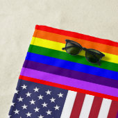 Rainbow American Flag LGBT Support Beach Handtüche Strandtuch (Beispiel)