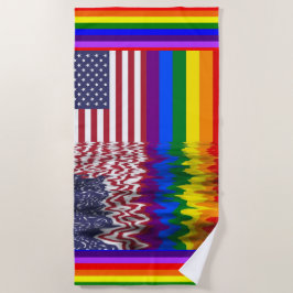 Rainbow American Flag LGBT Support Beach Handtüche Strandtuch