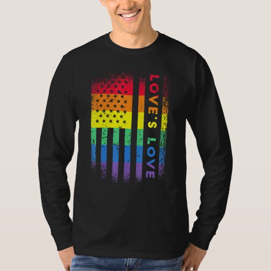 Rainbow American Flag Lieben Liebe Prix T-Shirt (Vorderseite)