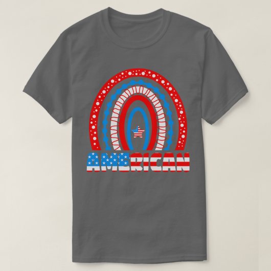 Rainbow American Flag Patriotic Happy 4. Juli T-Shirt (Design vorne)
