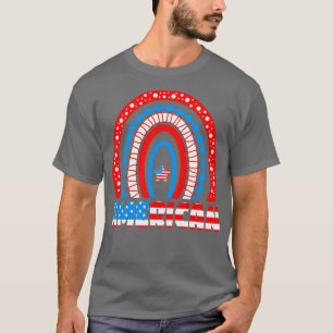 Rainbow American Flag Patriotic Happy 4. Juli T-Shirt
