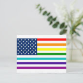 Rainbow American Flag Postkarte (Stehend Vorderseite)