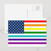 Rainbow American Flag Postkarte (Vorne/Hinten)