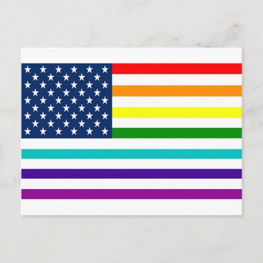 Rainbow American Flag Postkarte (Vorderseite)