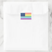 Rainbow American Flag Runder Aufkleber (Tasche)