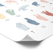 Rainbow American Sign Language ASL Poster (Ecke)