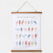 Rainbow American Sign Language ASL Wandteppich Mit Holzrahmen (Vorderseite)