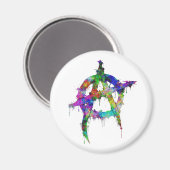 Rainbow Anarchy-Symbol Magnet (Vorderseite/Rückseite)