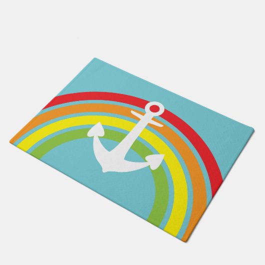 Rainbow Anchor Doormat Fußmatte (Schrägansicht)