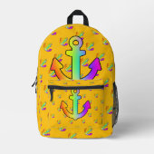 Rainbow Anchor Wiederholung gelber Kinder Bedruckter Rucksack (Vorderseite)