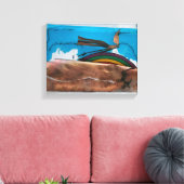 Rainbow and Abstrakt Bird K7 1986 Mixed-Media C Leinwanddruck (Insitu (Wohnzimmer))