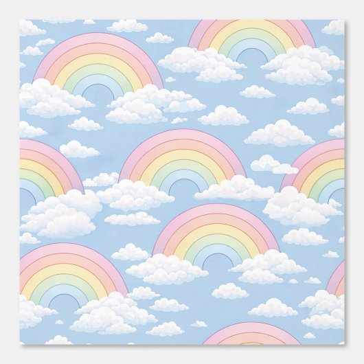 Rainbow and Clouds Nursery Tapete (Vorderseite)